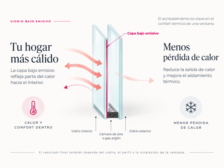 Cómo funciona el vidrio bajo emisivo: refleja el calor hacia el interior